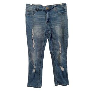 JW Style cropped medium wash jeans